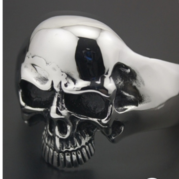 New Unisex Biker's Skull Stainless Steel Bracelet - Picture 2 of 4